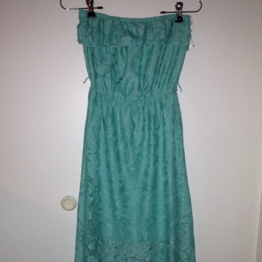Strapless lace dress